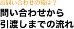 問い合わせから引渡しまでの流れ